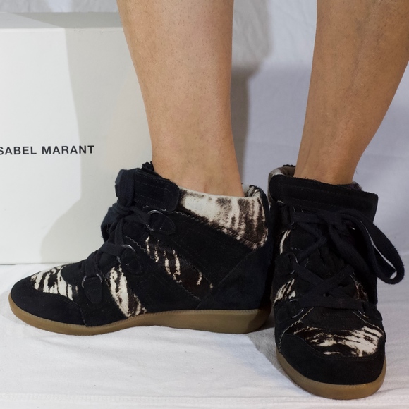 Isabel Marant Pony Over Basket Wedge Sneakers - Picture 2 of 8